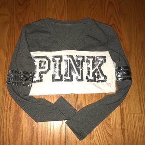 Victoria’s Secret PINK Sequin Long Sleeve Tee